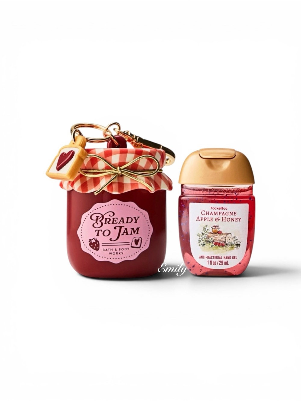 Bath & Body Works Red BREADY to Jam Jar + Champagne Apple & Honey PocketBac Set